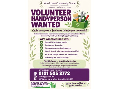 Handy? Help us out at Wood Lane Community Centre